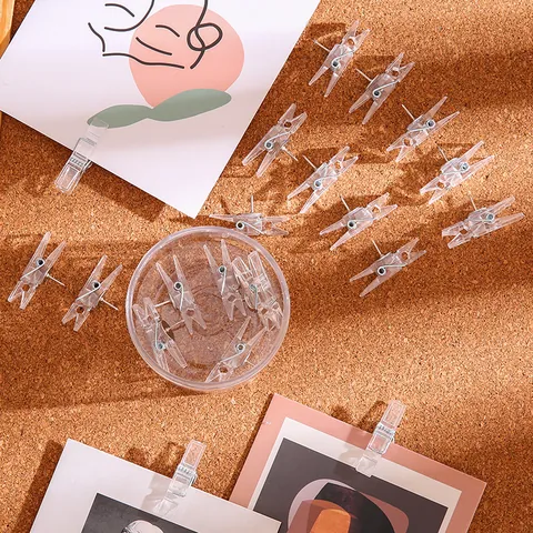 Transparente Clip Reißzwecken Kunststoff Metall Büroclips Für Korkplatte Fotowand Nachrichtentafel Dekorative Befestigungsclips