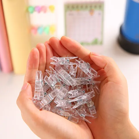 Transparente Clip Reißzwecken Kunststoff Metall Büroclips Für Korkplatte Fotowand Nachrichtentafel Dekorative Befestigungsclips