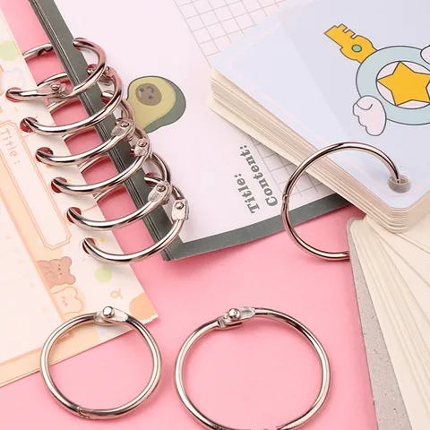 Anelli per Fogli Mobili in Metallo Anelli a Cerniera Circolari per Album Fai-da-te Scrapbooking Cartoline Calendari Nichelati Argento Anelli per Rilegatura Ufficio Scuola