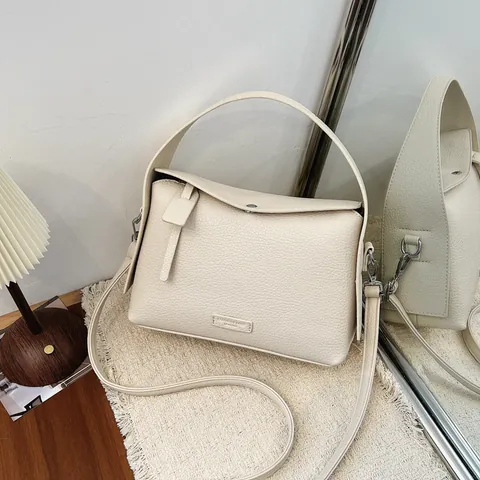 Mode Kiesel PU Leder Umhängetasche Für Damen Klassisch Elegante Schultertasche Quadratische Handtasche Für Den Täglichen Pendelverkehr