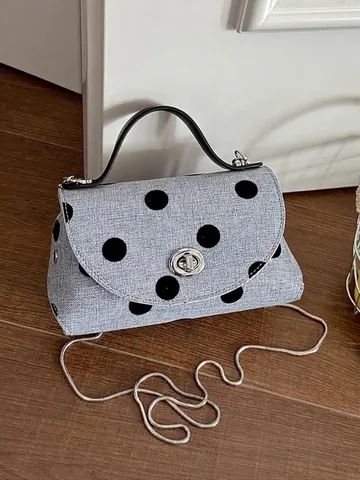 Exclusieve Retro Gepunte Mini Vierkante Tas PU Leer Ketting Crossbody Handtas Voor Vrouwen Niche Mode Schoudertas