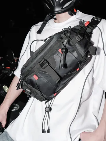 Tactical Techwear Chest Bag For Men Women Waterproof Nylon Crossbody Sling Bag Streetwear Sports Waist Bag Fashion Shoulder Bag