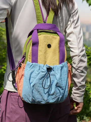 Lightweight Nylon Multi-functional Women Backpack Large Capacity Outdoor Travel Crossbody Bag Trendy Chest Bag For Women