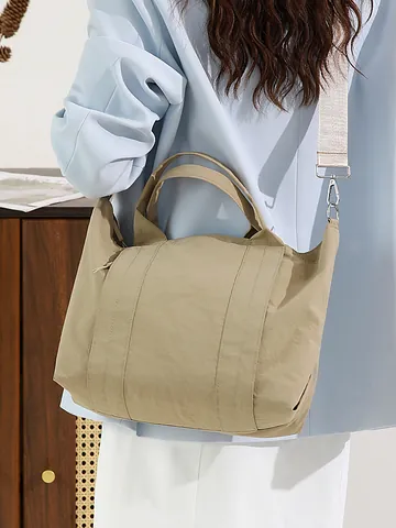 Borsa Tote in Nylon da Donna Grande Capacità Stile Rilassato Borsa a Spalla Casual per Studenti Universitari Lavoro Borsa Quotidiana