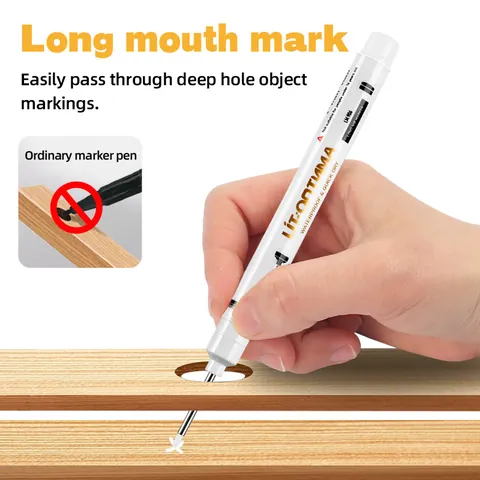 Weißer Langloch Markierungsstift Tieflochmarkierer Wasserdicht Schnell Trocknend Ölbasierter Marker Für Holzbearbeitung Fliesen Hardware Bau