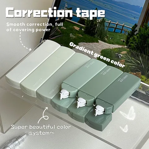 Gradient Correction Tape Set Large Capacity Quiet White Out Tape Morandi Palette Student Stationery With Zipper Pouch School Supplies