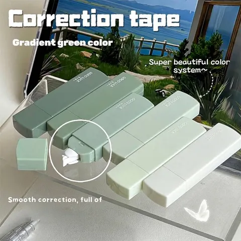 Gradient Correction Tape Set Large Capacity Quiet White Out Tape Morandi Palette Student Stationery With Zipper Pouch School Supplies