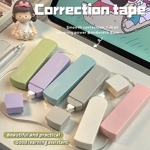 Morandi Correction Tape Multicolored High Coverage Smooth Writing Student Journal Stationery Office School Supplies
