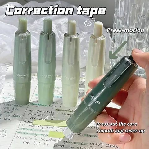 5 Pieces Pack Gradient Color Press-motion Correction Tape Set Resin Pen Shaped Refillable Correction Tape For School Office Supplies