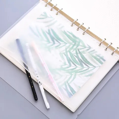 Transparent Loose Leaf Zipper Bag Waterproof PVC Binder Pocket For A4 A5 A6 A7 Notebook Filing Products Office School Supplies
