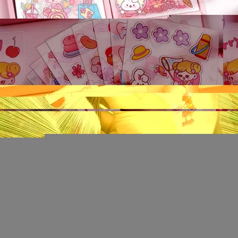 PET Cartoon Stickers For Scrapbooking Kawaii Transparent Waterproof DIY Decorative Labels Girl Pattern Cute Hand Account Decals