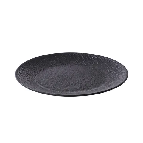 Vintage Gehamerde Textuur Plastic Rond Dinerbord Mat Effen Kleur Biefstuk Salade Fruit Serveerschalen Voor Keuken Thuis Restaurant Tafelsetting