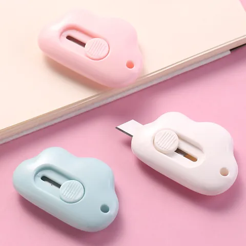 Draagbaar Mini Wolk Hobby-mes Schattig Zak Pakketmes Briefopener Intrekbaar Mes Schrijfwaren Voor Kantoor School