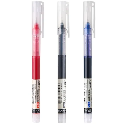 High Capacity Quick Dry Gel Pens 0.5mm Needle Tip Smooth Writing Large Ink Volume For Students Office School Stationery Black Blue Red Ink
