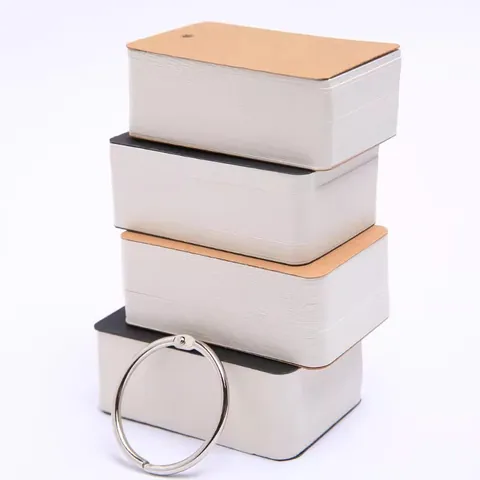 DIY Blank Flashcards Thickened Cardstock Loose-leaf Vocabulary Cards With Metal Ring For Learning Study Scrapbooking Memo Pads
