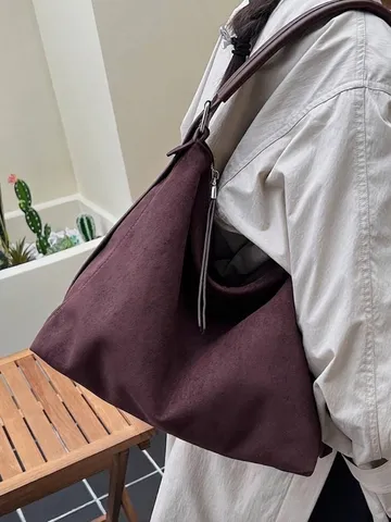 Borsa Tote Donna Vintage Grande Capacità Nuova Autunno Inverno Semplice Borsa a Spalla in Pelle PU Pendolare Hobo Retrò
