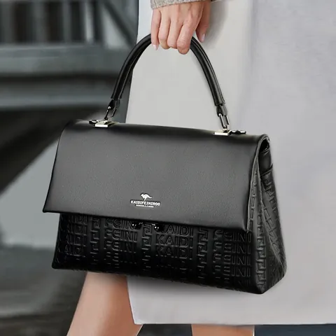 Women Embossed PU Leather Handbag Elegant Shoulder Crossbody Bag Fashion Large Capacity Purse For Lady Daily Use