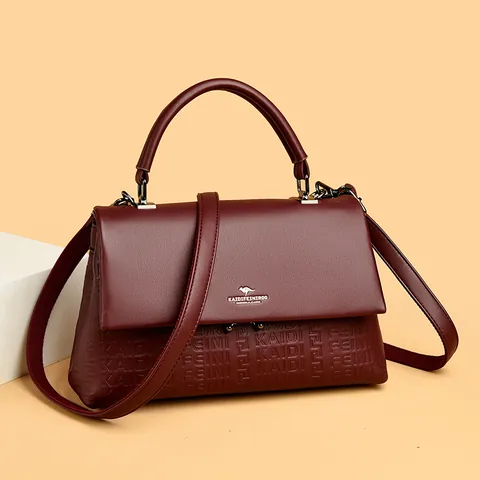 Women Embossed PU Leather Handbag Elegant Shoulder Crossbody Bag Fashion Large Capacity Purse For Lady Daily Use