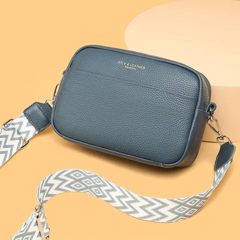 Echt Lederen Crossbody Tas Voor Dames Luxe Top Grain Rundleer Kleine Vierkante Schoudertas St Lijlvolle Dagelijkse Casual Handtas