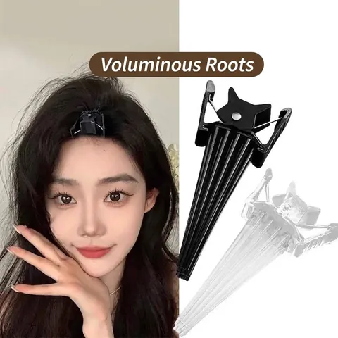 Hair Root Volumizing Clips Plastic Hair Claws Fluffy Hair Styling Tools For Bangs Styling Accessories Black Transparent