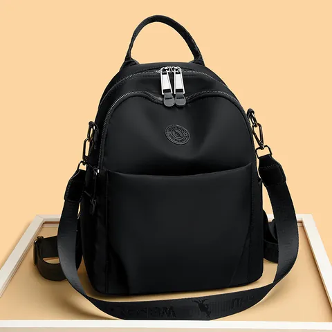 2025 Estate Nuova Moda PU Pelle Zaino Multiuso per Donna Tinta Unita Borsa a Tracolla Cellulare Grande Capacità Borsa a Mano Quotidiana