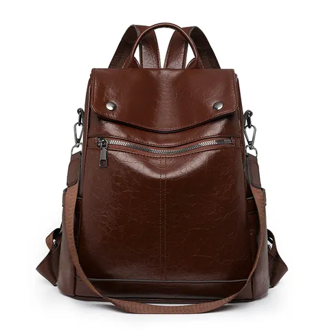 Women Anti-Theft Backpack PU Leather Fashion Korean Style Travel School Bag Large Capacity Waterproof Rucksack For Ladies Gift