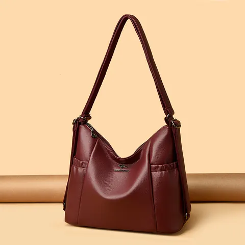 Damen Große Kapazität PU Leder Totebag Lässig Litschi Textur Schultertasche Umhängetasche Hohe Qualität Elegante Pendler Handtasche
