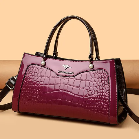 Women Retro Faux Leather Handbag Crocodile Pattern Embossed Top Handle Bag Shoulder Crossbody Tote Fashion Bag For Daily
