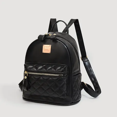 Mochila Antirrobo de Cuero PU Acolchado para Mujer 2025 Moda Beige Negro Mochila de Viaje Gran Capacidad Bolso Escolar Casual