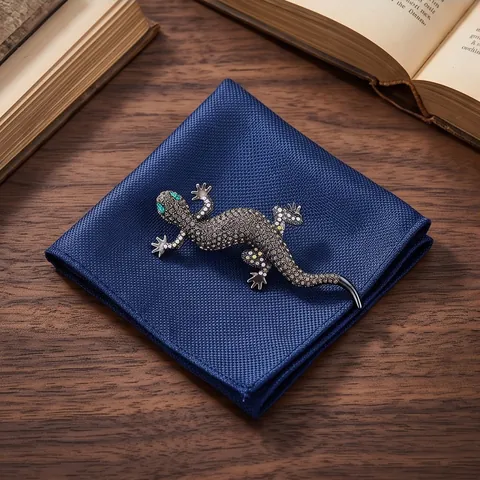 Retro Lizard Gecko Brooch Alloy Rhinestone Animal Pin Jewelry For Suit Scarf Hat Women Men Fashion Accessories