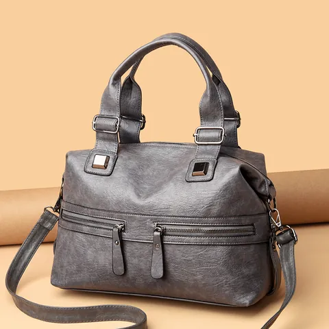 Damen Große Kapazität PU Leder Handtasche Mode Multi Pocket Top Handle Bag Casual Reise Crossbody Umhängetasche Für Damen