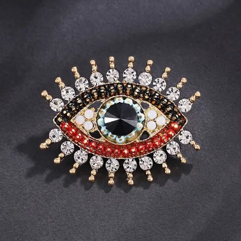 Luxury Alloy Rhinestone Brooch Creative Animal Bird Cat Evil Eye Flower Design Pin For Suits Dress Women Men Accessories