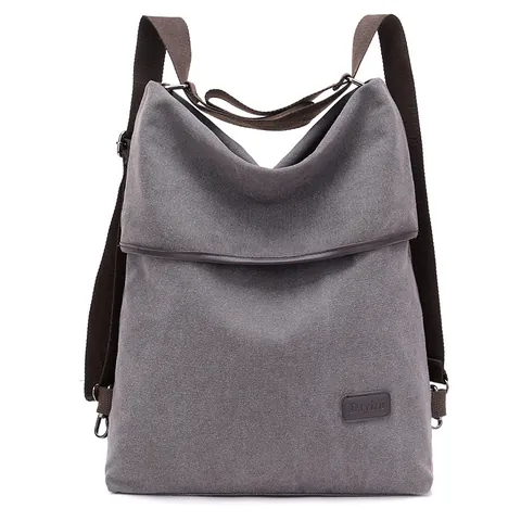 Women's Multipurpose Canvas Backpack Large Capacity Travel Shoulder Bag Casual Fashion Handbag Versatile Korean Style Convertible Satchel