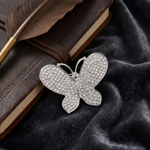 Elegant Alloy Rhinestone Artificial Pearl Brooch Pin For Women Suit Coat Accessories Commute Jewelry