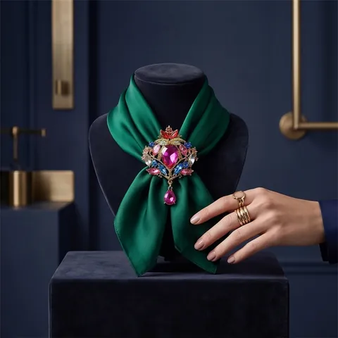 Vintage Water Drop Crystal Brooch For Women Palace Style Oversized Rhinestone Breastpin Alloy Electroplated Jewelry For Wedding Party
