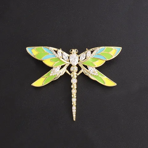 Vintage Copper Rhinestone Artificial Pearl Brooch Pin For Women Elegant Floral Insect Dragonfly Butterfly Honeybee Gardenia Brooch Jewelry Gift