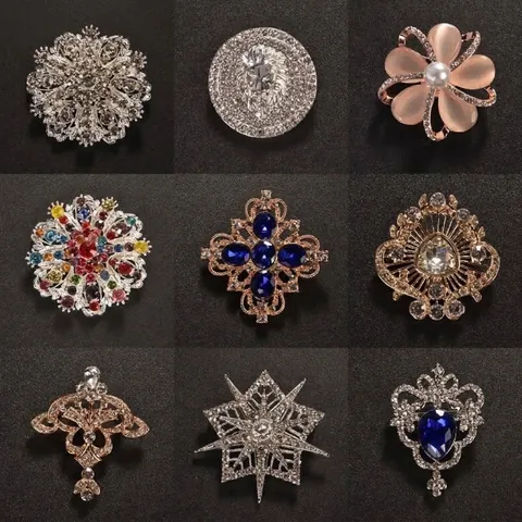 Vintage Baroque Wing Brooch For Women Exaggerated Luxurious Rhinestone Large Pin Fashion Coat Corsage Accessories