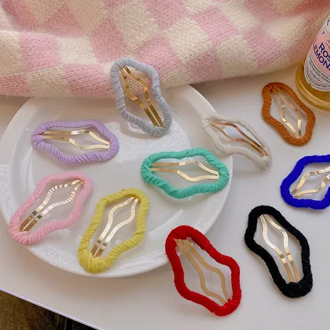 Hollow Cloud Shape Hair Clip For Women Yarn Wrapped Alloy BB Clip Bangs Side Clip Sweet Fashion Headwear Elegant Accessory