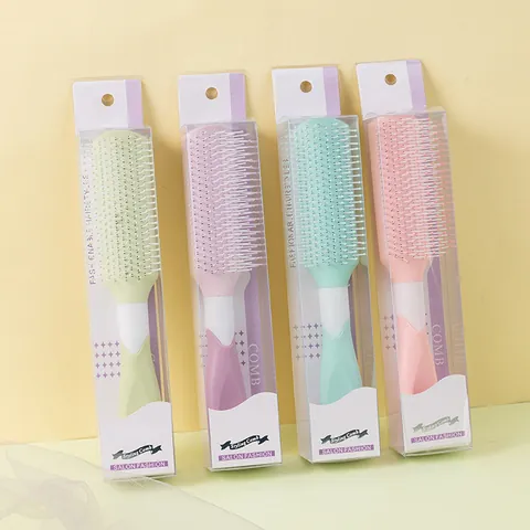 Professional 9-Row Vent Hair Brush Volumizing Styling Comb For Men And Women Salon Detangling Brush Scalp Massage Rib Comb