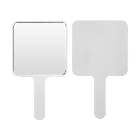Specchio per Trucco Portatile Quadrato in ABS Specchio a Mano Singola Faccia ad Alta Definizione per Ragazze Donne Viaggio Quotidiano