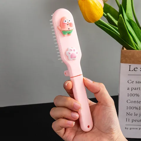 Portable Folding Comb 2-In-1 Travel Mini Hair Brush Compact Pocket Haircomb Simple Plastic Hair Styling Tool For Women Men