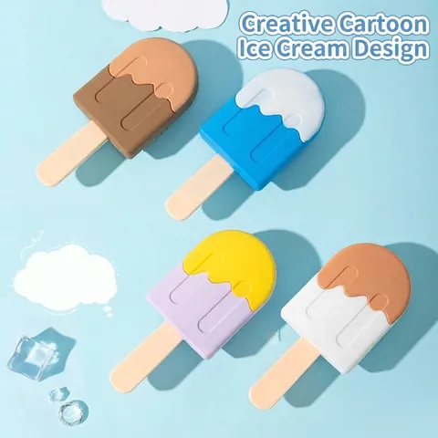 Cute Popsicle Shaped Air Cushion Hair Brush For Girls Portable Ice Cream Massage Comb Scalp Detangling Hair Tool