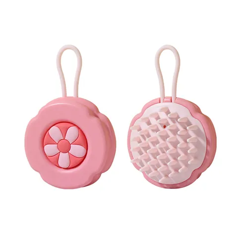 Cepillo de Champú de Silicona Suave para Masaje del Cuero Cabelludo Limpieza Manual del Cabello Diseño Colgante Portátil para Mujeres Hombres Niños