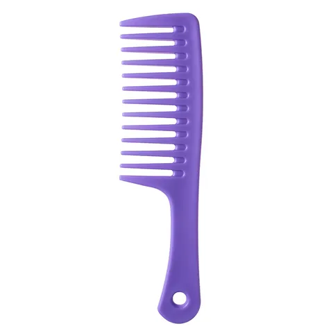 Pettine a Denti Larghi per Capelli Ricci Pettine Districante Portatile a Denti Grandi Con Foro per Appendere Strumento per lo Styling in Plastica per Capelli Lunghi Donna
