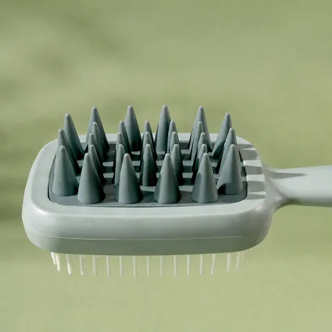 Lang Handvat Dubbelzijdige Shampoo Borstel Siliconen Hoofdhuid Massager Haar Scrubber Droog en Nat Haarverzorging