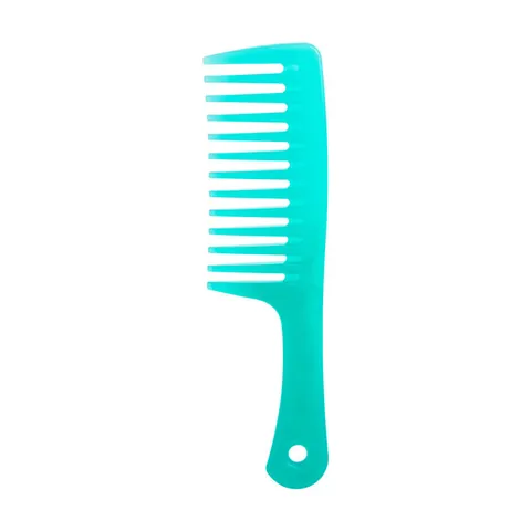 Peigne Professionnel à Dents Larges Antistatique en Plastique Démêlant Transparent Mat Massage du Cuir Chevelu pour Cheveux Bouclés Longs Femme