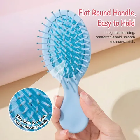 Cute Mini Cushion Hair Brush Portable Travel Airbag Massage Comb Detangling Brush For Kids Women Macaron Color Hairdressing Tool