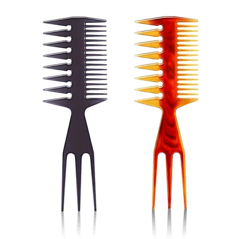 Herren Retro Haarkamm Professionelles Barber Öl Kopf Styling Breitzahn Kamm PP Material Bernstein Grau Haar Werkzeug Für Zuhause Salon