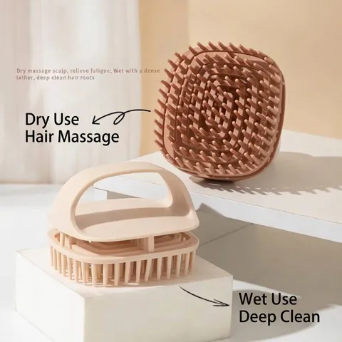 Brosse à Shampooing en TPE Japonaise Minimaliste Masseur de Cuir Chevelu Portatif En Silicone Souple Pour Cheveux
