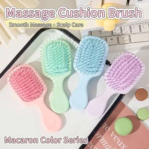 Mini Peigne à Coussin d'Air Portable Pour Femmes Enfants Brosse à Cheveux De Massage Couleurs Macaron Mignonnes